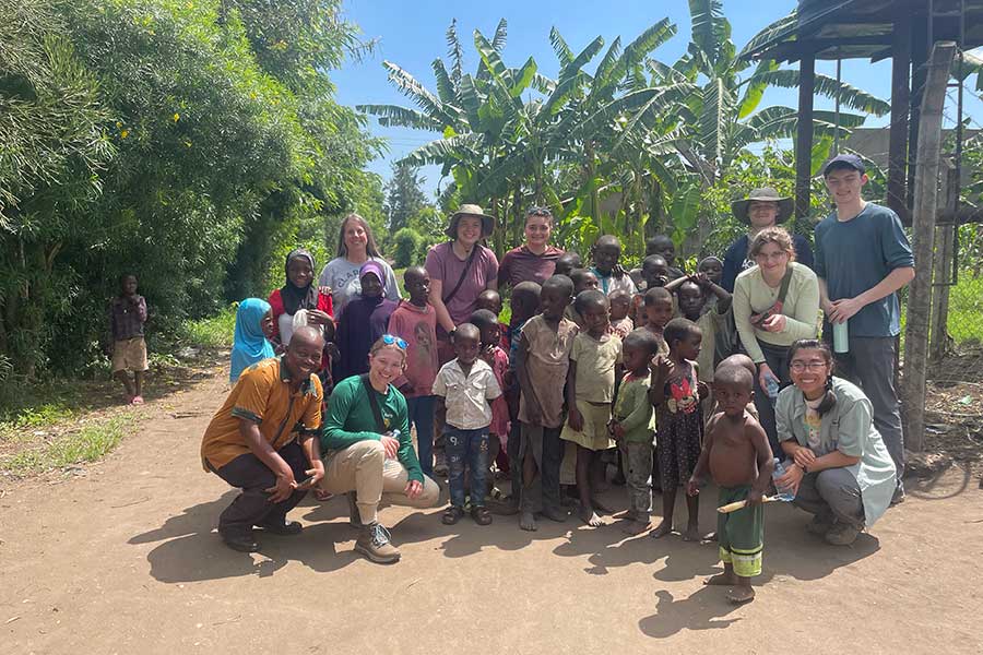 Students studying abroad in Africa