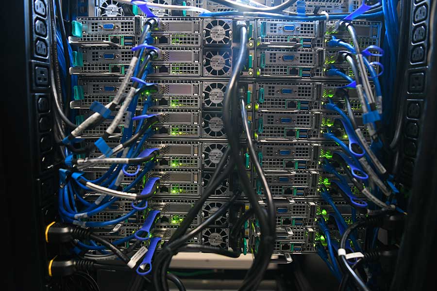 Computer cluster up close