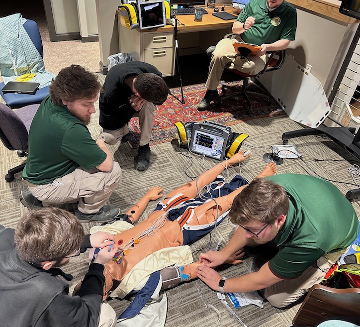 Paramedic students in classroom. 