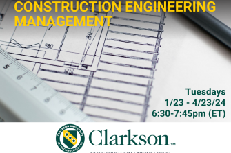 Clarkson’s Construction Engineering Management Program Offers Professional Development Hours for Professional Engineers and Land Surveyors in New York State