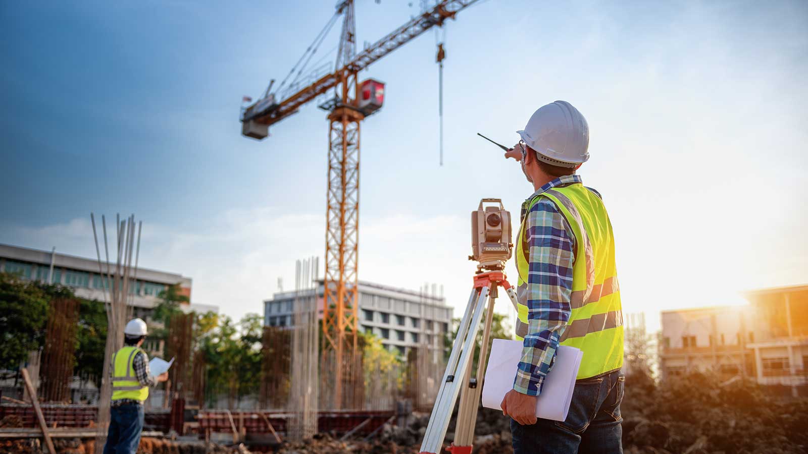 Civil Engineer at a job site representing Civil Engineering programs at Clarkson University