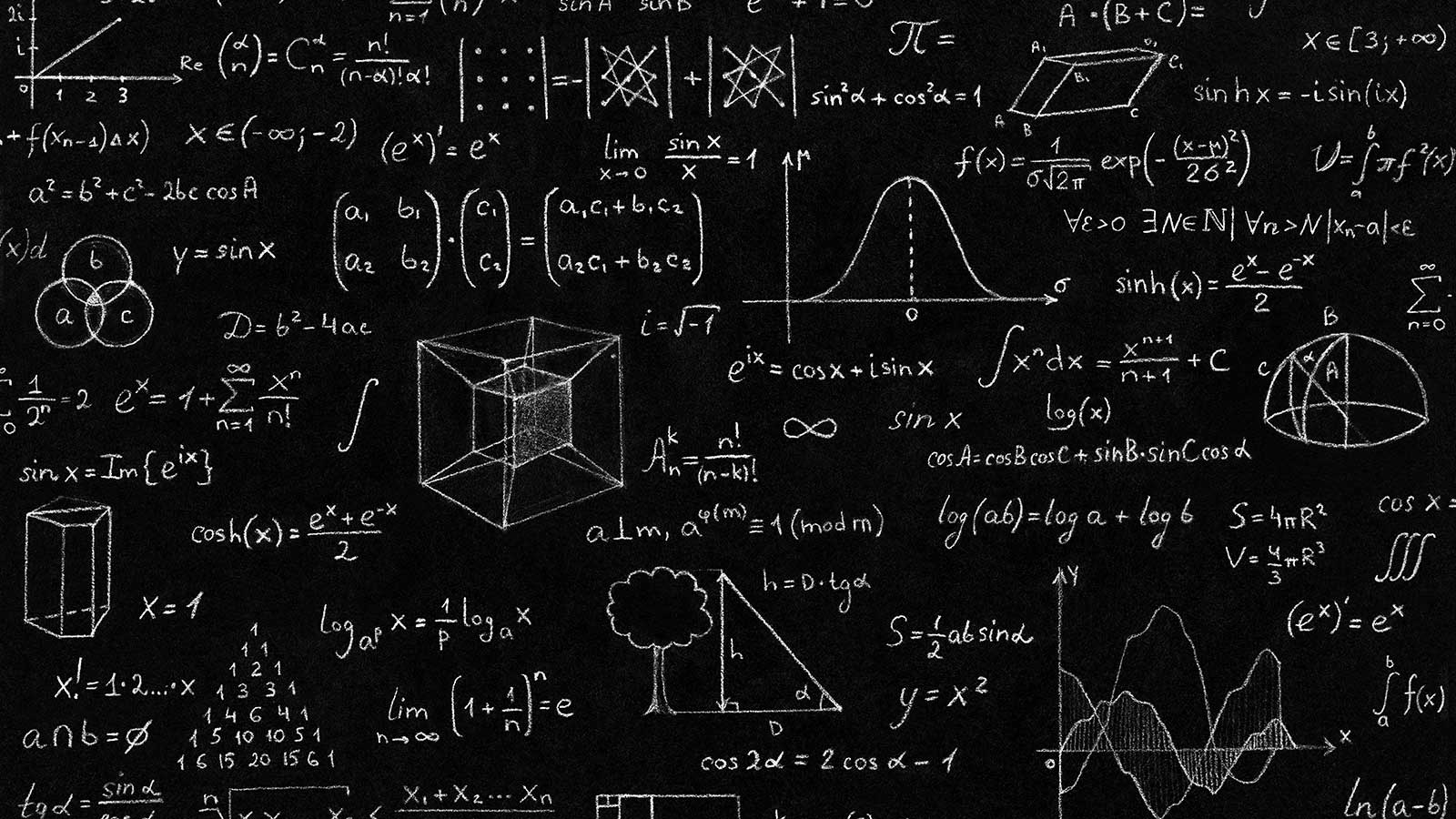 Math equations on blackboard representing Mathematics programs at Clarkson