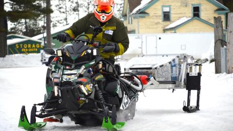 Clarkson University's diesel snowmobile