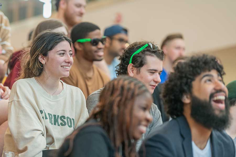 Students sitting in on last lecture of the semester