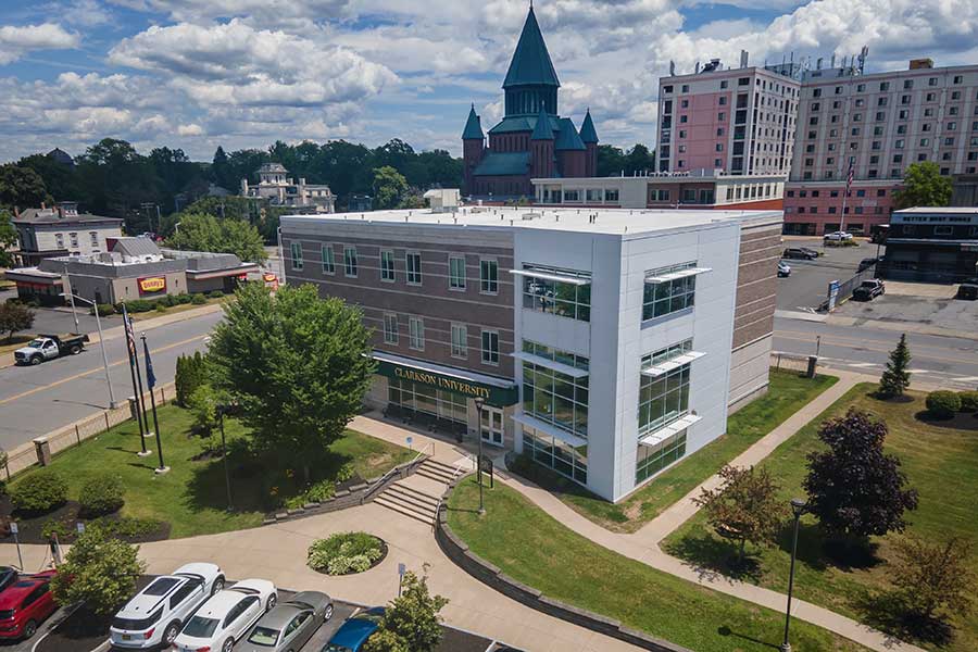 aerial view of Clarkson's Capital Region Campus