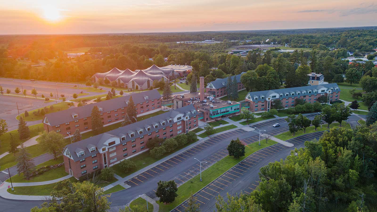 Aerial image of the quad dorms