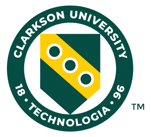 Clarkson University shield logo green and gold