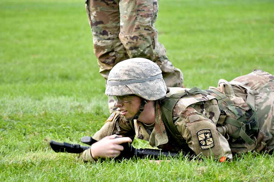 ROTC students completing training on campus