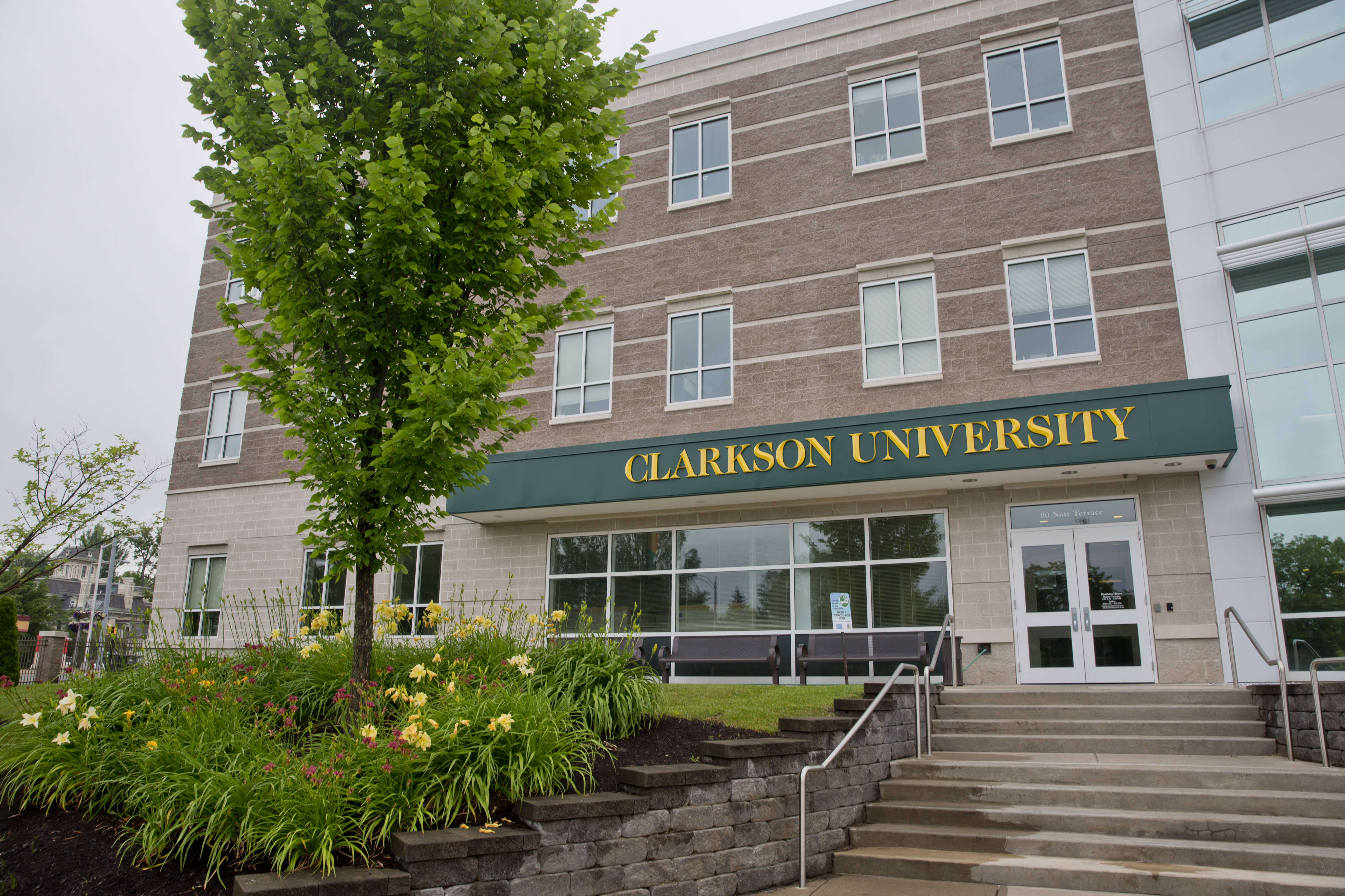 Front of Clarkson University's Capital Region Campus building. 